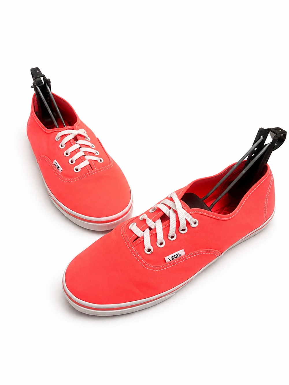 Vans Canvas Neon Sneakers Women Sz 10 Lace-Up Orange Skate Casual Athletic Shoes
